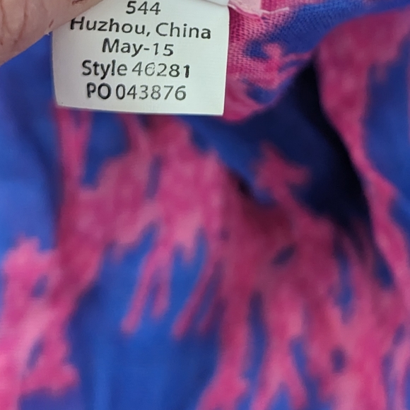 Lilly Pulitzer Zebra Blue Pink Infinity Scarf - Picture 4 of 6